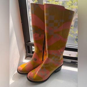 One of a kind Hand Painted Collina Strada Runway Sample Teva Knee High Boots